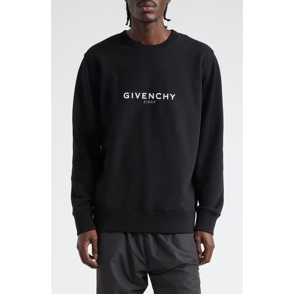 Givenchy Paris Reverse Logo Slim Crewneck Sweatshirt Men's XXL